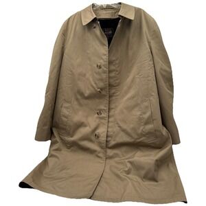 Vintage Botany 500 Tan Trench Coat Removable Liner Sz 42 Long Old Money USA Made